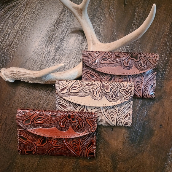 Handbags - Medium Leather Tooled Wallet